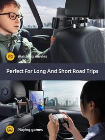 img 2 attached to 🚙 LISEN Tablet Holder for Car: Road Travel iPad Holder for Car Back Seat - Fits Tablets, Phones & More 4.7-12.9" - Headrest Mount with Width 1.6-6.9