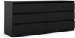 stylish 6 drawer double dresser - black matte by tvilum logo