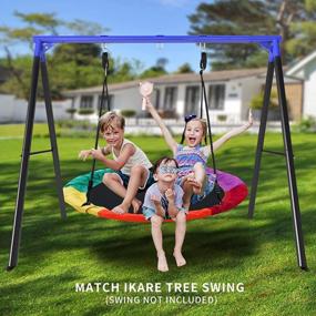 img 3 attached to Sturdy And Versatile Swing Frame For Heavy Loads - IKARE Upgraded Metal Swing Stand With Ground Nails - Perfect For Indoor And Outdoor Fun!