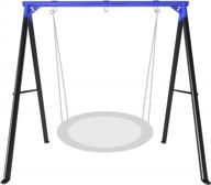 sturdy and versatile swing frame for heavy loads - ikare upgraded metal swing stand with ground nails - perfect for indoor and outdoor fun! logo
