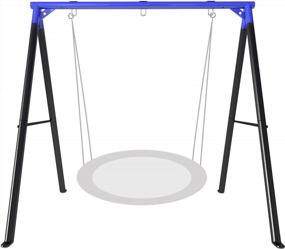 img 4 attached to Sturdy And Versatile Swing Frame For Heavy Loads - IKARE Upgraded Metal Swing Stand With Ground Nails - Perfect For Indoor And Outdoor Fun!
