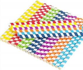 img 3 attached to Assorted Rainbow-Colored Jumbo Paper Straws (105 Count, Diameter 10Mm) For Weddings, Birthdays, Parties, Events, And Crafts