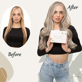 img 3 attached to Get A Glowing Look With Sunny Ash Blonde Highlighted Hair Extensions