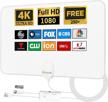 250+ miles long range hd digital tv antenna with 4k signal amplifier - support 1080p freeview hdtv for all types of indoor tvs! logo