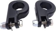 🏍️ 1.25" weisen black highway foot pegs footrests with front engine guard mounting clamp kit - compatible with harley davidson touring, road king, street glide, softail, dyna, and sportster models логотип