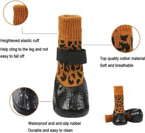 img 2 attached to 🧦 Lanboer Waterproof Dog Socks with Adjustable Straps - Anti-Slip Paw Protectors for Active Pets - Indoor Outdoor Traction Control Boots for Small Medium Dogs and Cats