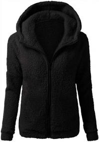 img 3 attached to TWGONE Sherpa Jacket For Women Hoodie Full Zip Fuzzy Jacket Girls Hooded Sweater Winter Coat Warm Zipper Outwear