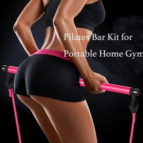 img 1 attached to Resistance Band Pilates Exercise Stick Bar Kit - Total Body Workout At Home With Portable Gym Equipment