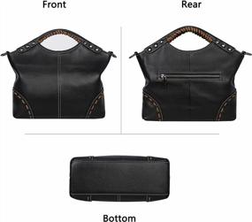 img 1 attached to Designer Ladies Handbag - HESHE Vintage Genuine Leather Top Handle Satchel Shoulder Bag Crossbody Purse