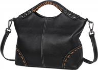 designer ladies handbag - heshe vintage genuine leather top handle satchel shoulder bag crossbody purse logo