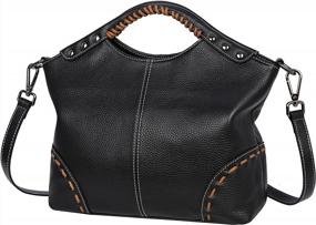 img 4 attached to Designer Ladies Handbag - HESHE Vintage Genuine Leather Top Handle Satchel Shoulder Bag Crossbody Purse