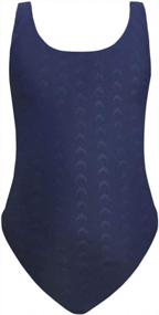 img 4 attached to Performance One-Piece Swimsuit For Girls In Black And Navy For Athletic Training And Competitions