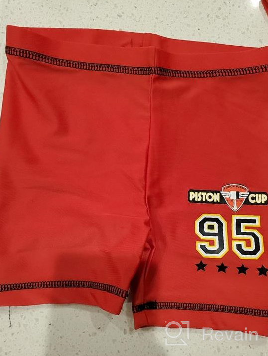 img 1 attached to Optimized Disney Cars Lightning ❤️ McQueen Boys' Two Piece Swim Set review by Robert Carter