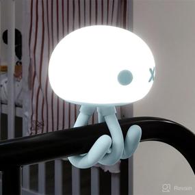 img 4 attached to Kids Night Light │Rechargeable LED Night Light For Baby │ Dimmable Baby Touch Control Lights With Charging 1800MAh │ Lovely Jellyfish Shape (Blue IR Remote Contol)