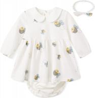pureborn baby girl dress with bloomer & diaper cover - short/long sleeve playwear logo