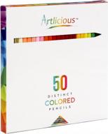 50 colored pencils set for kids & adults - artlicious professional artist map pencils bulk lapices de colores логотип