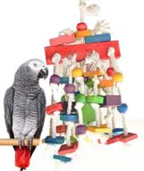 🦜 mrli pet bird chewing toys - multicolored natural wooden knots blocks waterfall bird tearing entertaining toys for cockatoos, parakeets, and a variety of amazon parrots - recommended parrot cage bite toys logo