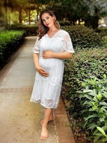 img 1 attached to Flower-Themed Maternity Photography Dress For Baby Showers - SMDPPWDBB