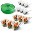 set of 4 chefly stainless steel taco holders and 8.7 inch tortilla warmer kit - dishwasher-safe and microwavable for ultimate convenience logo
