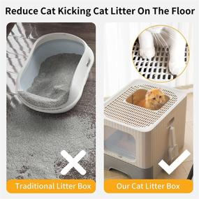 img 2 attached to 🐱 Foldable Cat Litter Box with Lid and Scoop - Large Fully Enclosed Anti-Splashing Cat Toilet, Easy to Clean and Install, Odor-Free