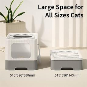 img 3 attached to 🐱 Foldable Cat Litter Box with Lid and Scoop - Large Fully Enclosed Anti-Splashing Cat Toilet, Easy to Clean and Install, Odor-Free