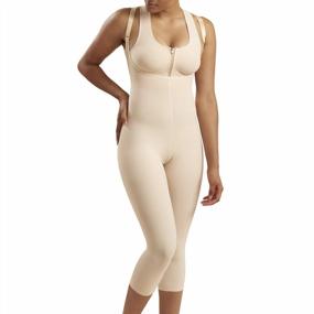 img 4 attached to XXL Beige Marena Recovery Stage 2 High-Back Mid-Calf Girdle - Pull On Design