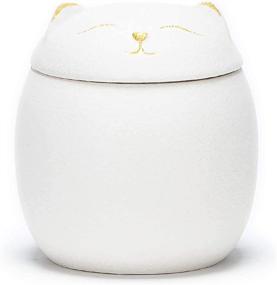 img 4 attached to 🐾 YIVIYAR Cat Urns for Ashes - Animal Urns for Cats Ashes - Keepsake Pet Urns Cat Memorial - Small Pet Cremation Urn - White Cat Ashes Holder - Small Pet Urn for Ashes - 3x3.2 inches - White