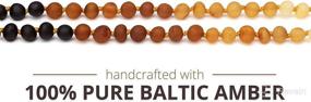 img 1 attached to 🌈 18-inch Meraki Adult Baltic Amber Necklace - Raw Unpolished Baroque Baltic Amber, Certified Genuine & Rainbow Colored