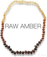 🌈 18-inch meraki adult baltic amber necklace - raw unpolished baroque baltic amber, certified genuine & rainbow colored logo