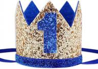 socub birthday hat, first birthday party hat, birthday crown headbands for baby boy 1st birthday party supplies logo