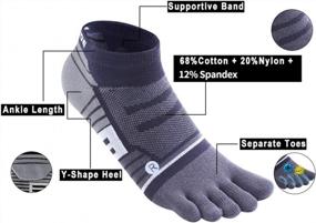 img 2 attached to Breathable Compression No-Show Ankle Toe Socks For Men And Women - Ideal For Running And Fitness Activities With 5-Finger Design.