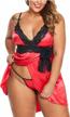 plus-size satin and lace babydoll sets in sexy blmfaion style, available in 1x-5x logo