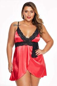 img 3 attached to Plus-Size Satin And Lace Babydoll Sets In Sexy BLMFAION Style, Available In 1X-5X