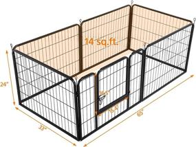 img 2 attached to 🐶 Yaheetech 24/32/40-Inch Heavy Duty Pet Playpen - 8/16/24/32 Panel Dog Exercise Pen for Outdoor/Indoor Use - Cat Fence with Door - Portable Play Pen for Yard, RV, Camping - Black