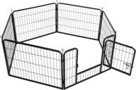 🐶 yaheetech 24/32/40-inch heavy duty pet playpen - 8/16/24/32 panel dog exercise pen for outdoor/indoor use - cat fence with door - portable play pen for yard, rv, camping - black логотип