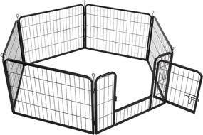 img 4 attached to 🐶 Yaheetech 24/32/40-Inch Heavy Duty Pet Playpen - 8/16/24/32 Panel Dog Exercise Pen for Outdoor/Indoor Use - Cat Fence with Door - Portable Play Pen for Yard, RV, Camping - Black