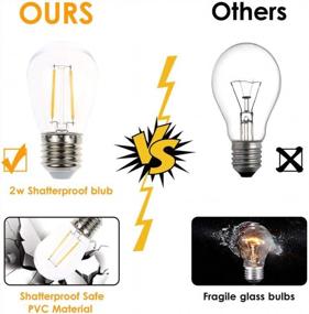 img 2 attached to 2W White Warm 2200K Shatterproof Waterproof Outdoor String Lights Vintage LED Filament Bulb E26 Base Edison Replacement LED Light Bulb