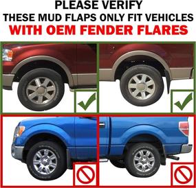 img 1 attached to 🚗 Red Hound Auto Heavy Duty Molded Mud Flaps for 2004-2014 Ford F-150 - Front & Rear 4pc Set (Only Compatible with OEM Fender Flares)