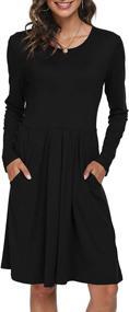 img 3 attached to DouBCQ Womens Pleated Dresses Pockets Women's Clothing ~ Dresses