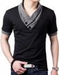 men's casual cotton v-neck button slim-fit muscle tee short sleeve t-shirt: the ultimate choice for everyday wear logo