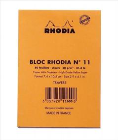 img 2 attached to Компактный и стильный: сшитый блокнот Rhodia Head формата A7 с яркой оранжевой обложкой