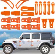 🚀 enhance your 2018-2022 jeep wrangler jl jlu with bonbo 22pcs engine hood door hinge cover ac vent trim in vibrant orange! logo