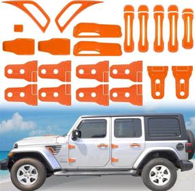 img 4 attached to 🚀 Enhance Your 2018-2022 Jeep Wrangler JL JLU with Bonbo 22PCS Engine Hood Door Hinge Cover AC Vent Trim in Vibrant Orange!