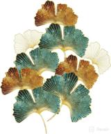 🌿 colorful 3d ginkgo leaf decals for walls - removable diy home decor stickers for bedroom, living room, nursery - multicolored tree leaves wall art for kids, girls, and babies (size b) логотип