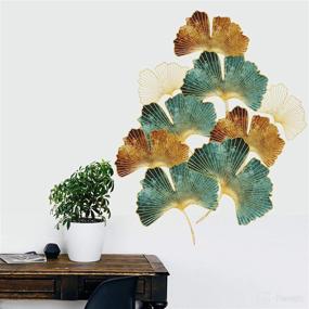 img 2 attached to 🌿 Colorful 3D Ginkgo Leaf Decals for Walls - Removable DIY Home Decor Stickers for Bedroom, Living Room, Nursery - Multicolored Tree Leaves Wall Art for Kids, Girls, and Babies (Size B)