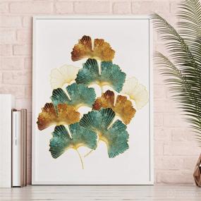 img 3 attached to 🌿 Colorful 3D Ginkgo Leaf Decals for Walls - Removable DIY Home Decor Stickers for Bedroom, Living Room, Nursery - Multicolored Tree Leaves Wall Art for Kids, Girls, and Babies (Size B)