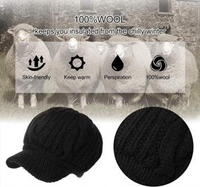 img 1 attached to Jeff & Aimy Women'S Wool Visor Beanie Newsboy Cap - Warm Winter Hat For Cold Weather