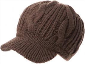 img 3 attached to Jeff & Aimy Women'S Wool Visor Beanie Newsboy Cap - Warm Winter Hat For Cold Weather