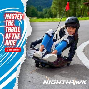 img 3 attached to 🚀 Rollplay Nighthawk Electric Ride On Toy for Ages 6 and Up - 12V 7AH Rechargeable Battery, Steering Side Handlebars, Tall Rear Safety Flag, and 6.5 MPH Top Speed - White