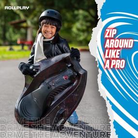 img 1 attached to 🚀 Rollplay Nighthawk Electric Ride On Toy for Ages 6 and Up - 12V 7AH Rechargeable Battery, Steering Side Handlebars, Tall Rear Safety Flag, and 6.5 MPH Top Speed - White